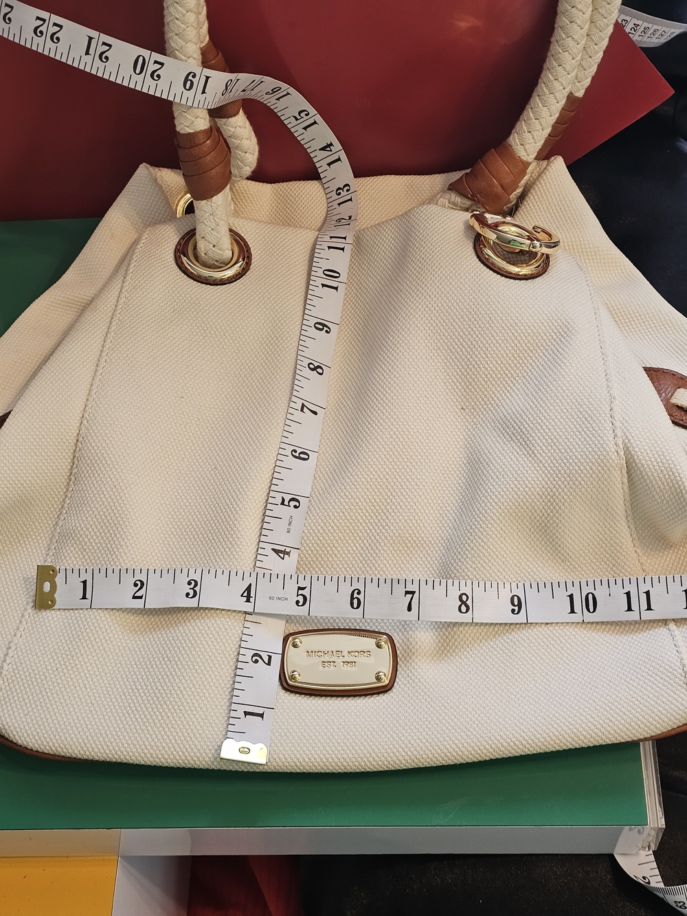 ❗️MICHAEL KORKS MARINA shoulder Tote Bag with Braided Handles ❗️ - Picture 5 of 15